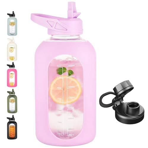 CIVAGO 64 oz Motivational Water Bottle with Straw, Black — Lavender
