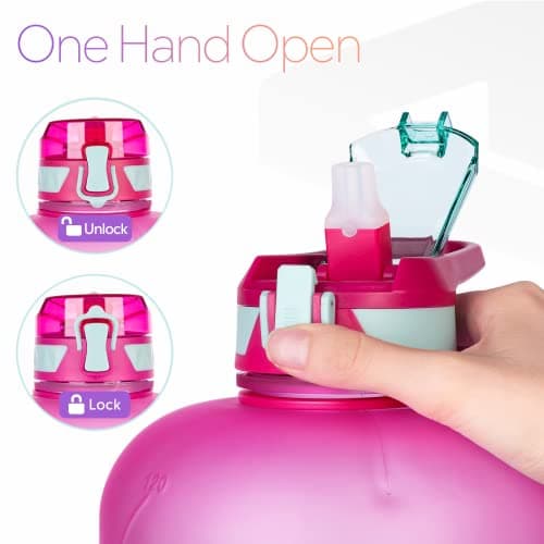 TOBA Green Flower 1 Gallon BPA Free Motivational Water Bottle