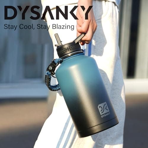 Thick Stainless Steel Insulated Water Bottle, BPA-Free, 64 oz | Gym & Hiking