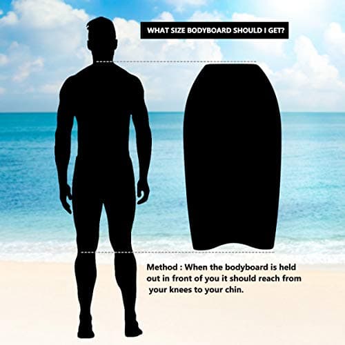 XPE Bodyboard 33/36/41-inch with Wrist Leash & Fin Tethers, Lightweight & Ideal for All Ages