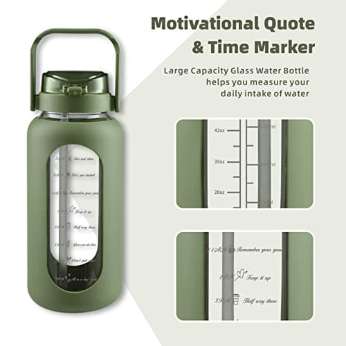 Sierozur 2.2 Liter Wide Mouth Water Bottle with Straw and Lid