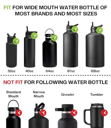 Replacement Straw Lid for Hydro Flask Wide Mouth Bottle