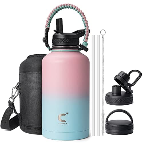 Coolplus Insulated 64 oz Water Bottle, Triple Wall Vacuum Stainless Steel — Pink Blue