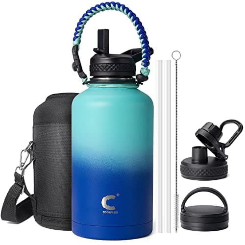 Coolplus Insulated 64 oz Water Bottle, Triple Wall Vacuum Stainless Steel — Blue