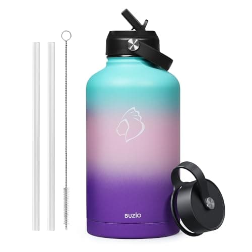 Buzio 1 Gallon Stainless Steel Water Jug, Black Keep Cold 48H & Hot 24H — Hydrangea