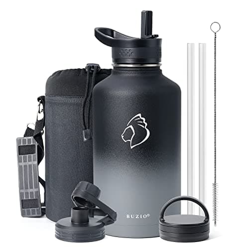 Buzio 64 oz Insulated Water Bottle, Cold Proof 48 Hrs, Stainless Steel, Indigo Crush — Shadow