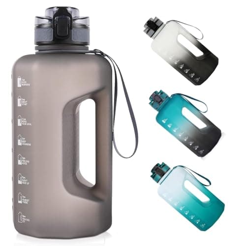 GEMFUL 74oz BPA-Free Water Bottle with Handle for Gym Hiking (Grey)