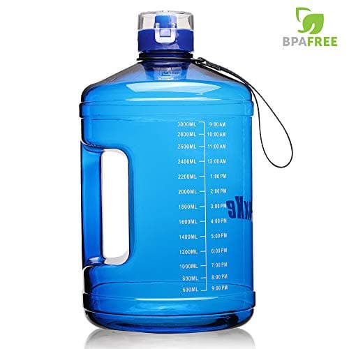 128oz Leakproof BPA Free Motivational Water Bottle with Handle — BLUE