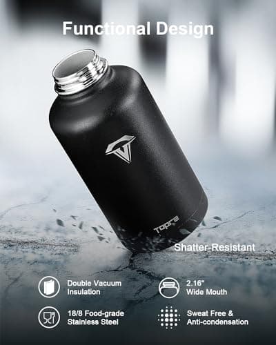 64 oz Insulated Stainless Steel Water Bottle, Black