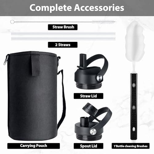 Cobalt 128 oz Insulated Stainless Steel Water Bottle with Carrying Pouch