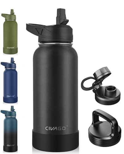 CIVAGO 128 oz Insulated Water Bottle, Black — Black