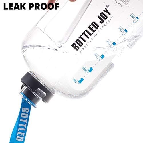 Student 1 Gallon Reusable Water Bottle, Leak-proof, BPA Free, Motivational Time Marker, Fitness & More