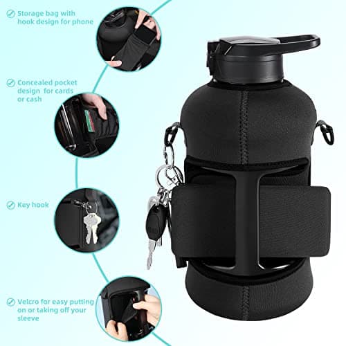 YOUCAN PLATO 74 oz Large Water Bottle with Straw, Black - BPA Free, Leakproof, Gymulongjug