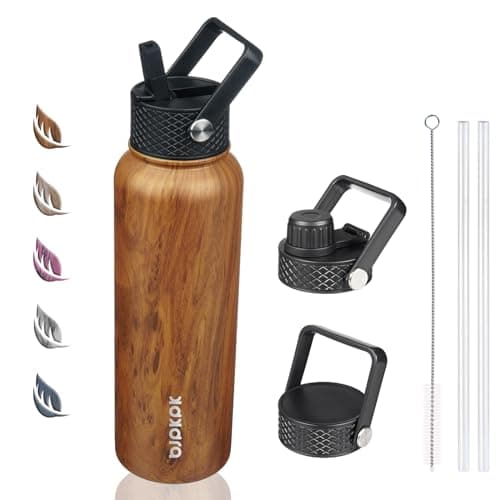 BJPKPK Insulated 64oz Water Bottles with Straw Lid & Paracord Handle, Thermos for Hot & Cold Liquid, Navy Blue — Teakwood