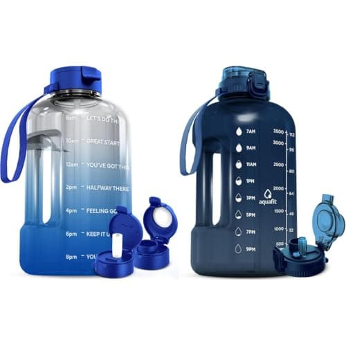 AQUAFIT 2 Pack 2 x 1 Gallon Water Bottle with Time Marker