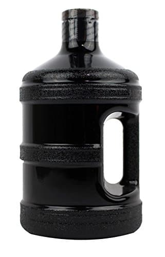 Blue 1 Gallon Round BPA Free Water Bottle (48mm Cap) — Black