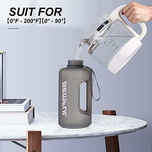 GEMFUL 74oz BPA-Free Water Bottle with Handle for Gym Hiking (Grey)