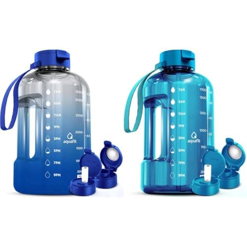 AQUAFIT 2 Pack - 1 Gallon & 64 oz Half Gallon Water Bottles