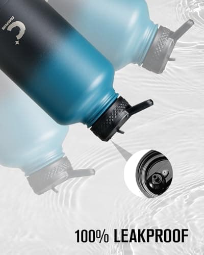 Coolplus Insulated 64 oz Stainless Steel Water Bottle, Keep Cold 48 Hrs, Blue Black