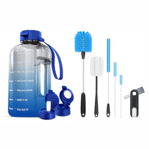AQUAFIT Half Gallon Water Bottle & 6pc Brush Kit