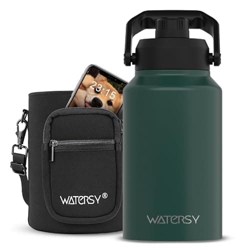 1 Gallon Insulated Water Bottle for Gym and Hiking, BPA Free & Leak Proof, 128oz Stainless Steel Jug — Dark Green