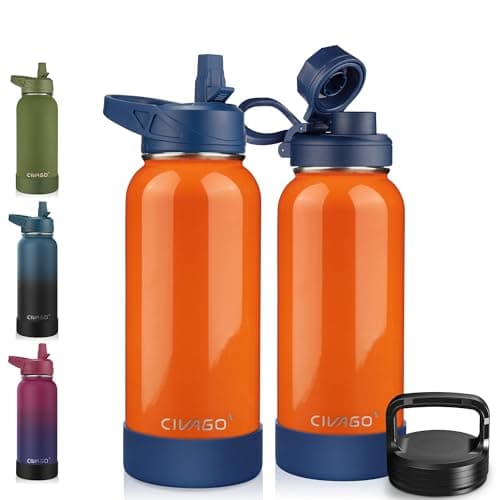 CIVAGO 128 oz Insulated Water Bottle, Black — Classic Orange
