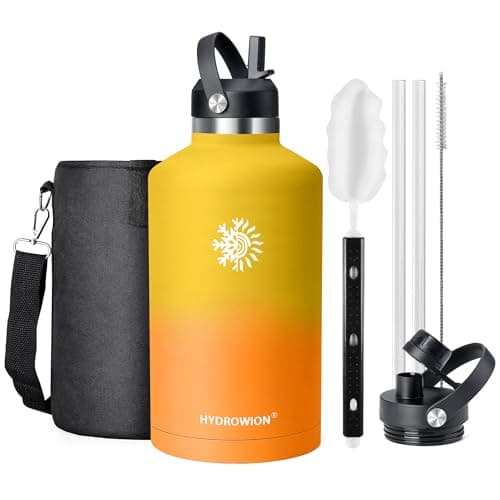 Cobalt 128 oz Insulated Stainless Steel Water Bottle with Carrying Pouch — Gradual Yellow
