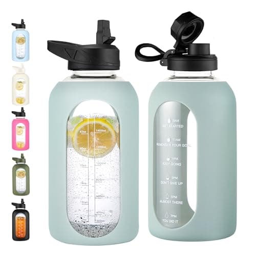 CIVAGO 64 oz Motivational Water Bottle with Straw, Black — .Sage