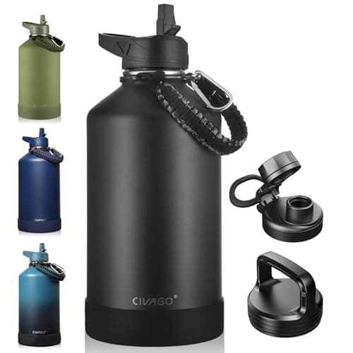 CIVAGO 128 oz Insulated Water Bottle, Black