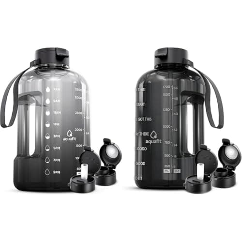 AQUAFIT 2-Pack 1 Gallon & 64 oz BPA Free Water Bottles with Straw