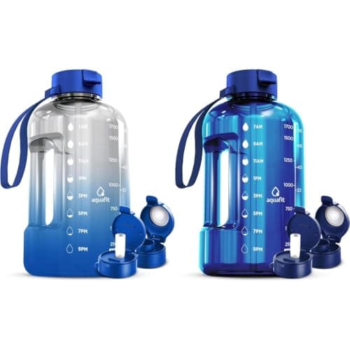 AQUAFIT 2-Pack 64oz BPA Free Water Bottles With Straw