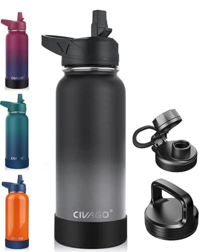 CIVAGO 128 oz Insulated Water Bottle, Black — Classic Gradient Gray