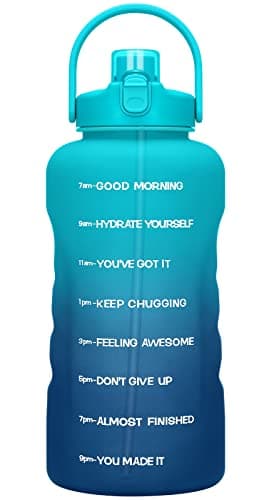 HydroPal 1 Gallon Water Bottle with Straw, BPA Free, Gym Fitness Camp — 128OZ Azure Crystal