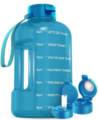 AQUAFIT 1 Gallon Water Bottle for Gym - BPA Free, Straw & Chug Lid, 128 oz, Midnight Gray
AQUAFIT 1 Gallon Water Bottle - Motivational Design for Fitness Lovers, Straw & Chug Lid, BPA Free, 128 oz, Midnight Gray
AQUAFIT 1 Gallon Water Bottle with Tim