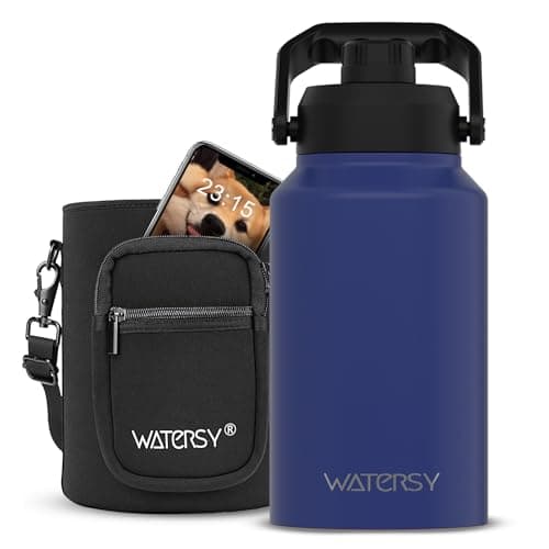 1 Gallon Insulated Water Bottle for Gym and Hiking, BPA Free & Leak Proof, 128oz Stainless Steel Jug — Deep Blue
