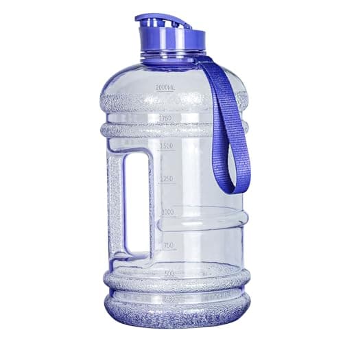 TOOFEEL 2 Liter BPA Free Water Bottles - Matte Black, Ideal for Gym and Reusable Sports Drink Container — Transparent Violet