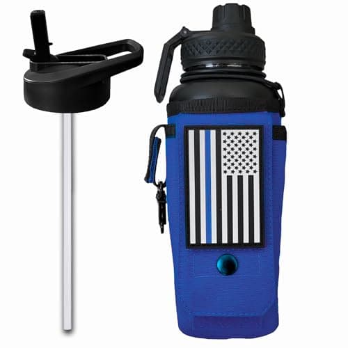 Iron Infidel Battle Bottle - 64 oz Insulated Stainless Steel Water Bottle (OCP Camo) — 32oz - Blue Line
