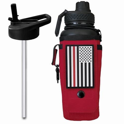 Iron Infidel Battle Bottle - 64 oz Insulated Stainless Steel Water Bottle (OCP Camo) — 32oz - Red Line