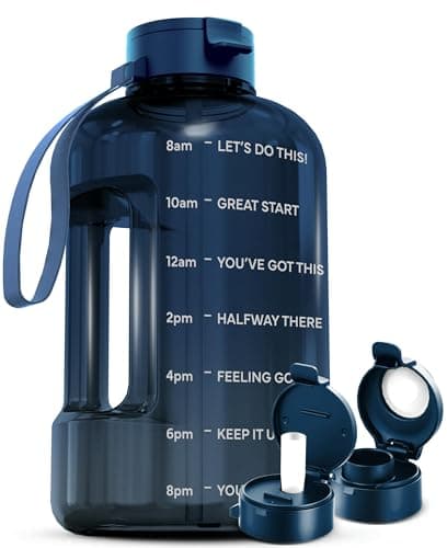 AQUAFIT 1 Gallon Water Bottle for Gym - BPA Free, Straw & Chug Lid, 128 oz, Midnight Gray
AQUAFIT 1 Gallon Water Bottle - Motivational Design for Fitness Lovers, Straw & Chug Lid, BPA Free, 128 oz, Midnight Gray
AQUAFIT 1 Gallon Water Bottle with Tim