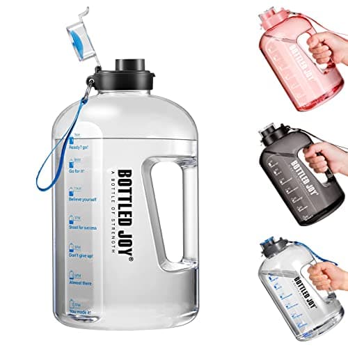 Dundun BPA-Free 1 Gallon Water Bottle with Time Markings for Sports and Camping