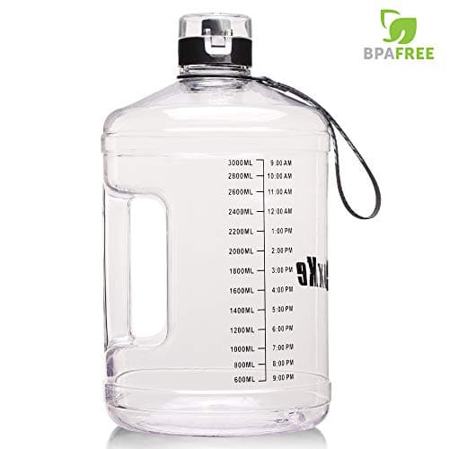 128oz Leakproof BPA Free Motivational Water Bottle with Handle — WHITE