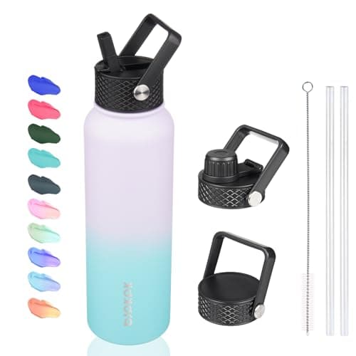 BJPKPK Insulated 64oz Water Bottles with Straw Lid & Paracord Handle, Thermos for Hot & Cold Liquid, Navy Blue — Oasis