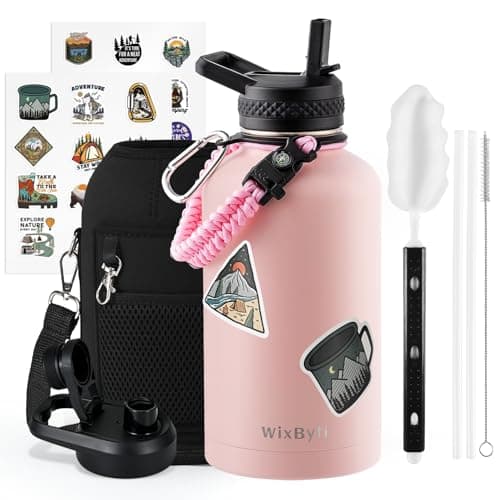 One Gallon Insulated Triple Wall Vacuum Cold Water Bottle for 48 Hrs & Leak-proof & Non-BPA
| 128oz Large Triple Wall Insulated Stainless Steel Water Jug with Paracord Handle Straw Spout & Stickers
| One Gallon Cold Insulated Water Bottle with Non-B 