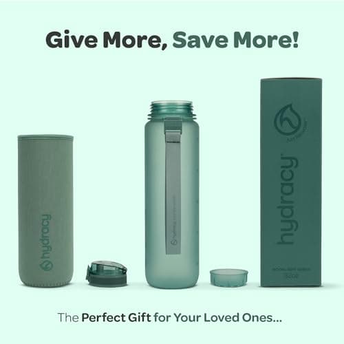 Hydracy Time Marker Water Bottle - BPA Free & Leak Proof Gym Bottle with Fruit Infuser
