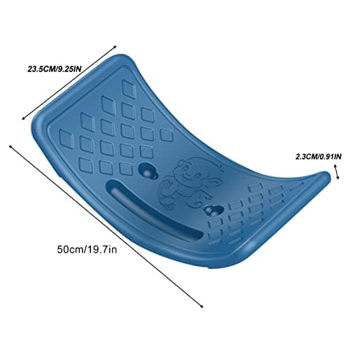 Seesaw Balance Board for Kids, Teens, Adjustable Plastic with Elastic Ball (Blue)
