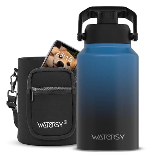 1 Gallon Insulated Water Bottle for Gym and Hiking, BPA Free & Leak Proof, 128oz Stainless Steel Jug — Gradient Blue