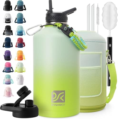 Thick Stainless Steel Insulated Water Bottle, BPA-Free, 64 oz | Gym & Hiking — Gradient Green