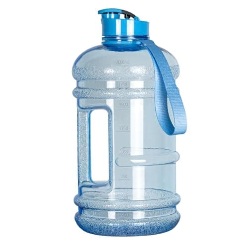 TOOFEEL 2 Liter BPA Free Water Bottles - Matte Black, Ideal for Gym and Reusable Sports Drink Container — Transparent Light Blue bottle