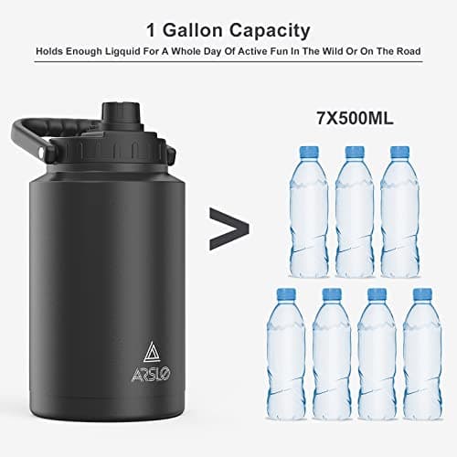 One Gallon Insulated Stainless Steel Water Jug with Handle