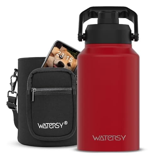 1 Gallon Insulated Water Bottle for Gym and Hiking, BPA Free & Leak Proof, 128oz Stainless Steel Jug — Red